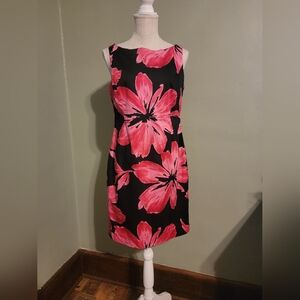 Summer Jones New York Size 8 Cotton Lined Woman's Black Pink Dress C6